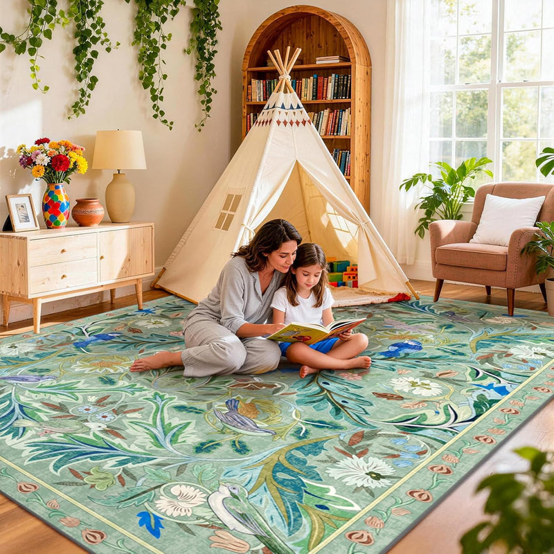 Washable Area Rug for Living Room Boho