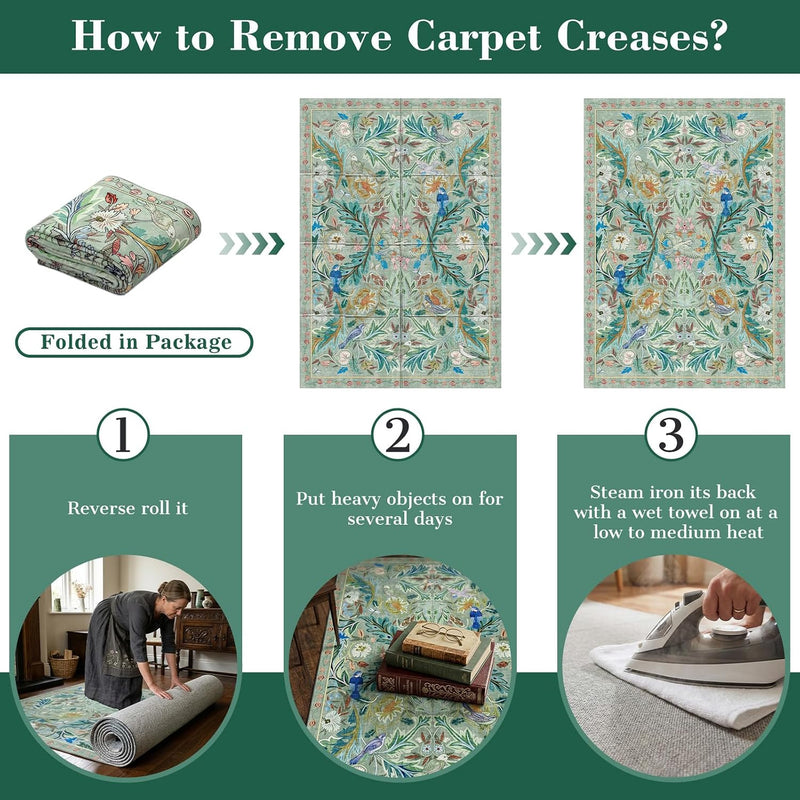 Washable Area Rug for Living Room Boho
