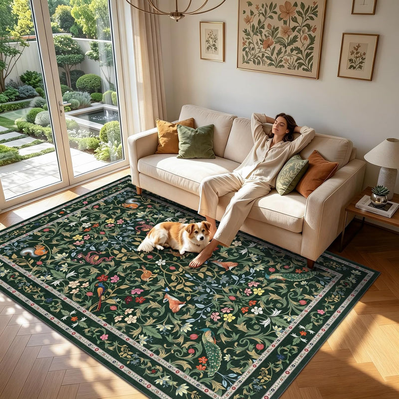 Washable Area Rug for Living Room Boho