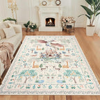 Washable Area Rug for Living Room Boho