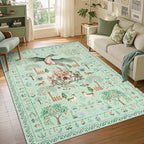 Washable Area Rug for Living Room Boho
