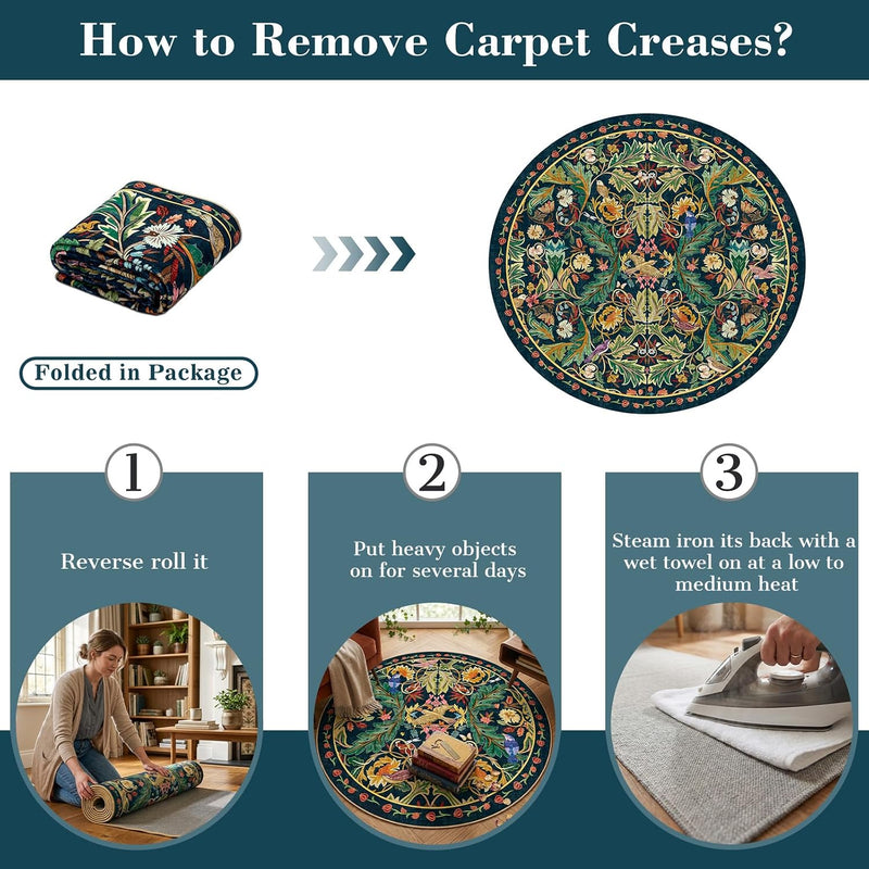 Washable Area Rug for Living Room Boho
