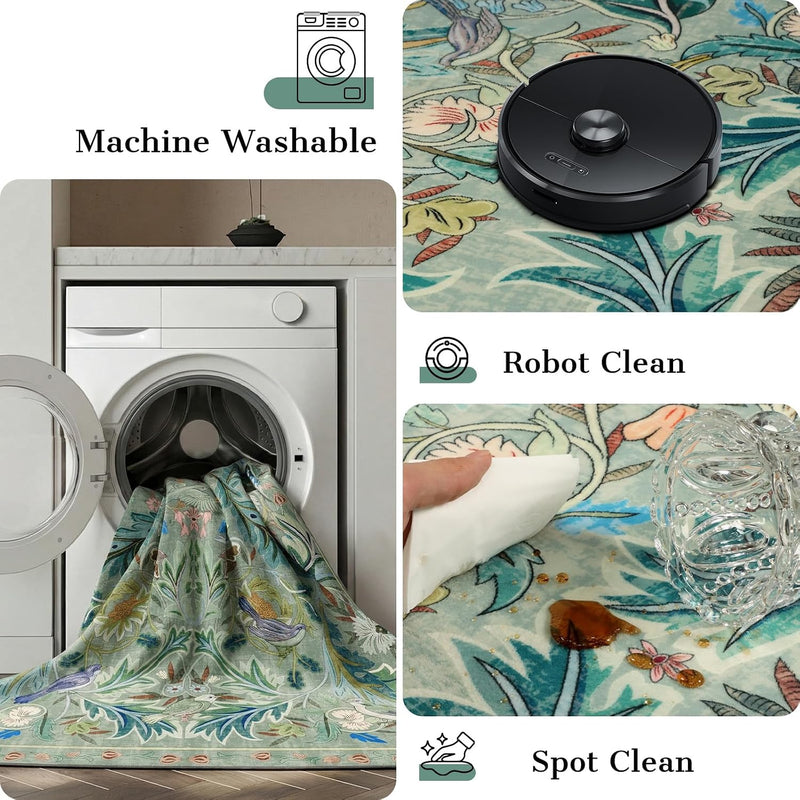 Washable Area Rug for Living Room Boho