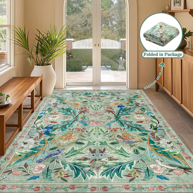 Washable Area Rug for Living Room Boho