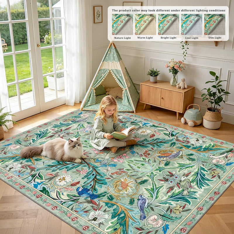 Washable Area Rug for Living Room Boho