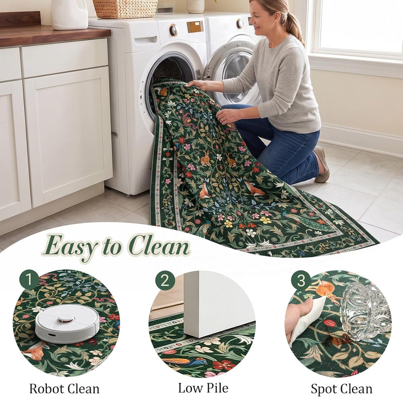 Washable Area Rug for Living Room Boho