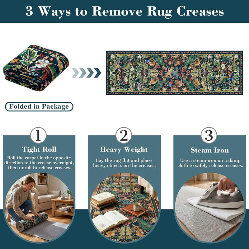 Washable Area Rug for Living Room Boho