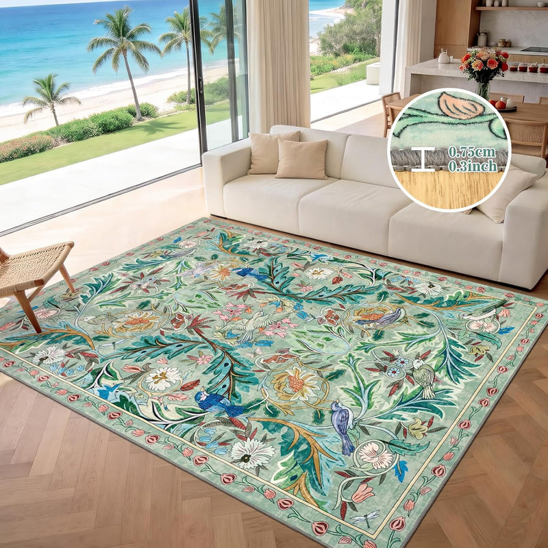 Washable Area Rug for Living Room Boho