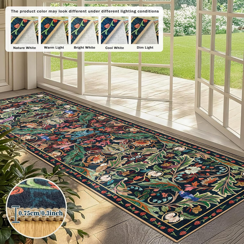 Washable Area Rug for Living Room Boho