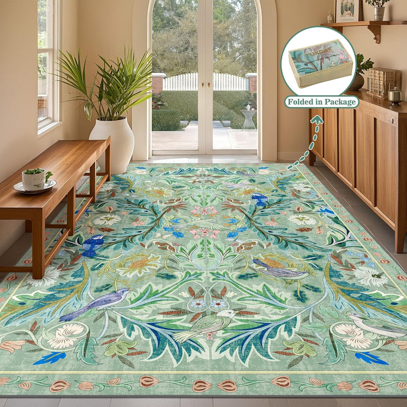 Washable Area Rug for Living Room Boho