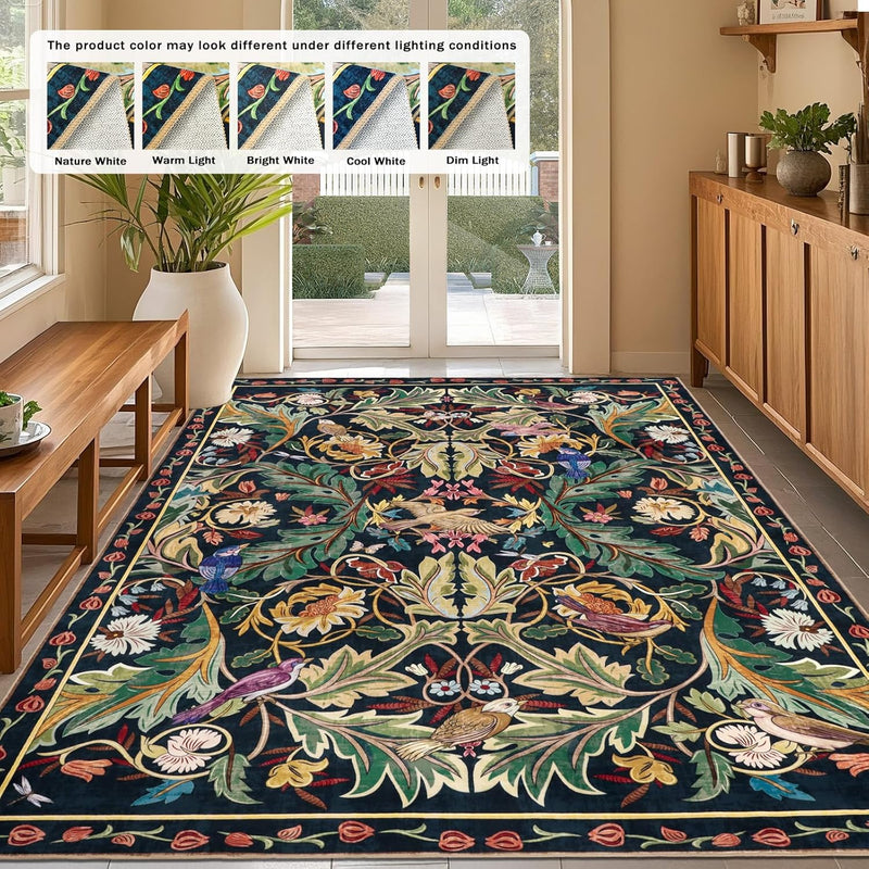 Washable Area Rug for Living Room Boho
