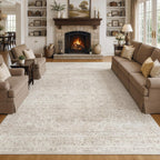 Washable Area Rug Living Room Vintage Neutral