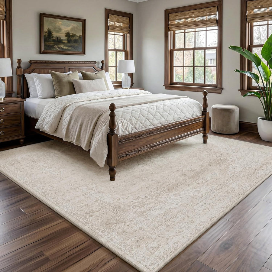 Washable Area Rug Living Room 200x300CM Vintage Neutral