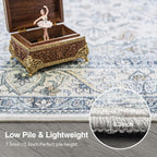 Washable Area Rug Living Room Vintage Neutral