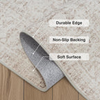Washable Area Rug Living Room Vintage Neutral