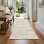 Washable Area Rug Living Room Vintage Neutral