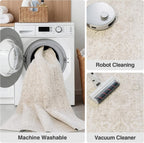 Washable Area Rug Living Room Vintage Neutral