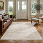 Washable Area Rug Living Room Vintage Neutral
