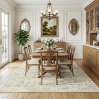 Washable Area Rug Living Room Vintage Neutral