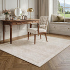 Washable Area Rug Living Room Vintage Neutral