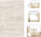 Washable Area Rug Living Room Vintage Neutral
