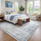 Washable Area Rug Living Room Vintage Neutral