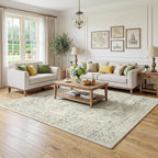 Washable Area Rug Living Room Vintage Neutral