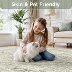 Washable Area Rug Neutral Large Vintage
