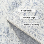 Washable Area Rug Neutral Large Vintage