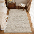 Washable Area Rug Neutral Large Vintage