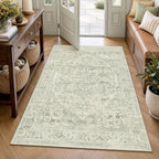 Washable Area Rug Neutral Large Vintage