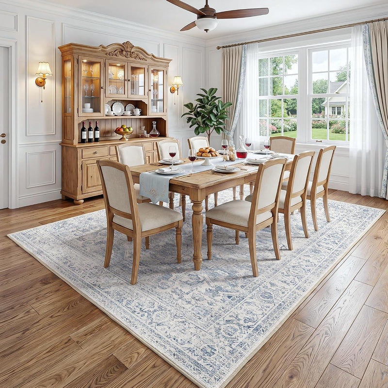 Washable Area Rug Neutral Large Vintage