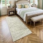 Washable Area Rug Neutral Large Vintage