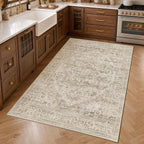 Washable Area Rug Neutral Large Vintage