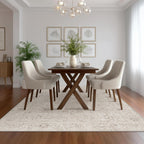 Washable Area Rug Neutral Vintage Non