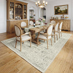 Washable Area Rug Neutral Vintage Non