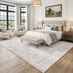 Washable Area Rug Neutral Vintage Non