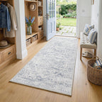 Washable Area Rug Neutral Vintage Non Slip