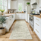Washable Area Rug Neutral Vintage Non Slip