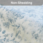 Washable Area Rug Vintage Neutral Distressed