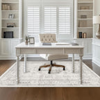 Washable Area Rug Vintage Neutral Distressed