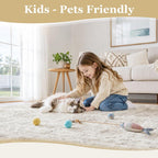 Washable Area Rug Vintage Neutral Distressed