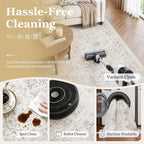 Washable Area Rug Vintage Neutral Distressed