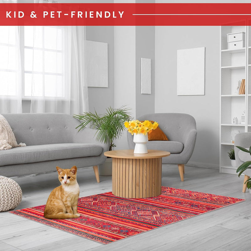 Washable Area Rugs for Living Room Traditional Flatweave