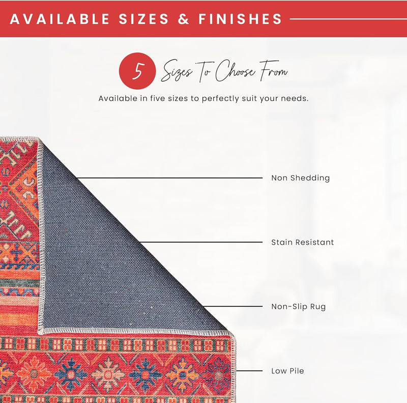 Washable Area Rugs for Living Room Traditional Flatweave