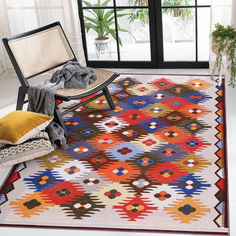Washable Area Rugs for Living Room Traditional Carpet
