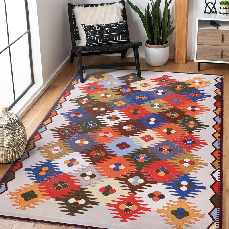Washable Area Rugs for Living Room Traditional Carpet