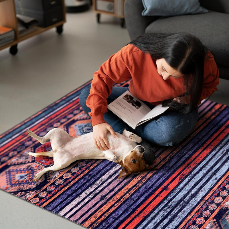 Washable Area Rugs for Living Room Traditional Carpet
