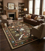 Washable Cat Area Rug Low Pile