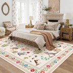 Washable Cat Area Rug Low Pile
